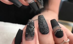 black lace nail designs