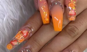 orange nail designs 2023