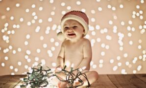 9 month old baby photo shoot christmas