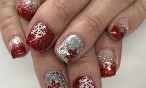 christmas ombre nails winter glitter