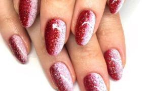 christmas ombre nails winter red