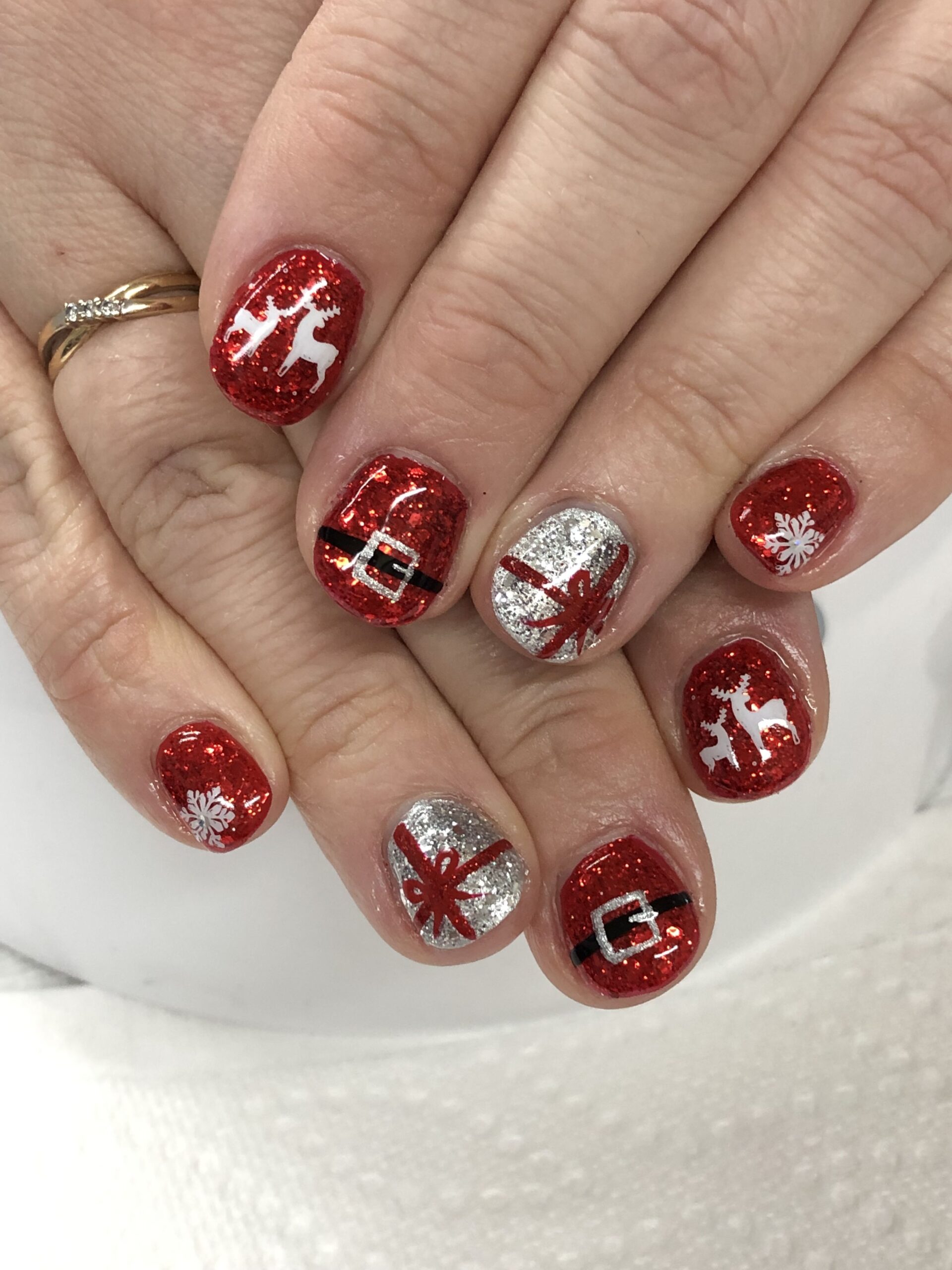 christmas ombre nails winter short