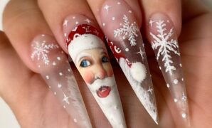 xxl long acrylic nails christmas