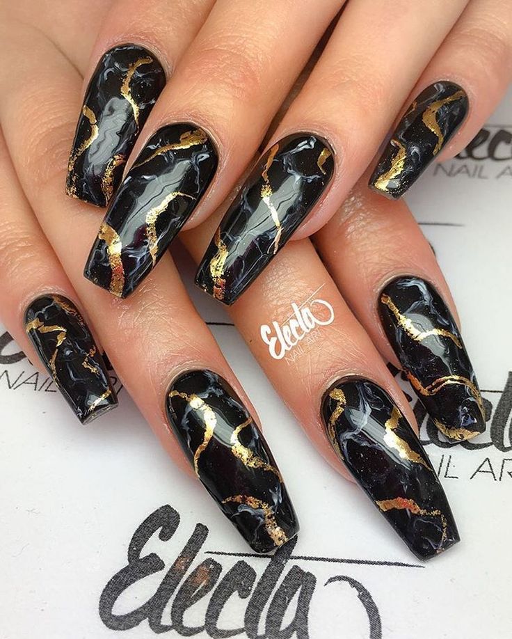 Nail Art Designs with Marble Effect