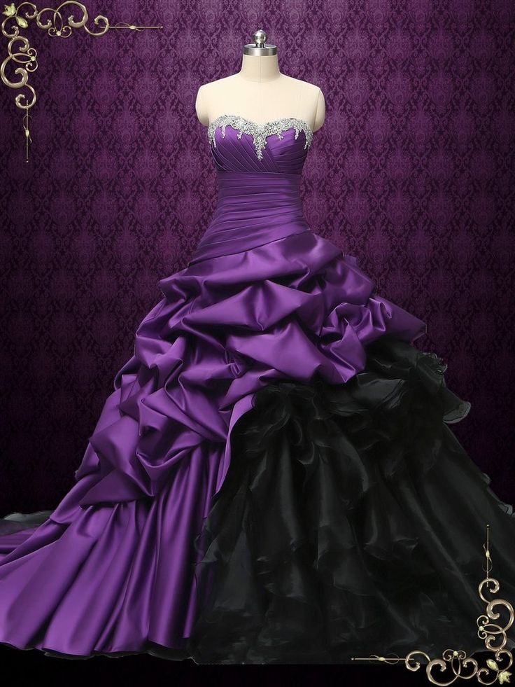 Black and Purple wedding dress