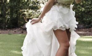 Wedding Dress with Cowboy Boots