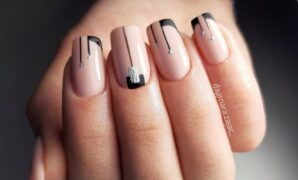black and nude nail designs