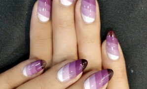 purple and white nail designs
